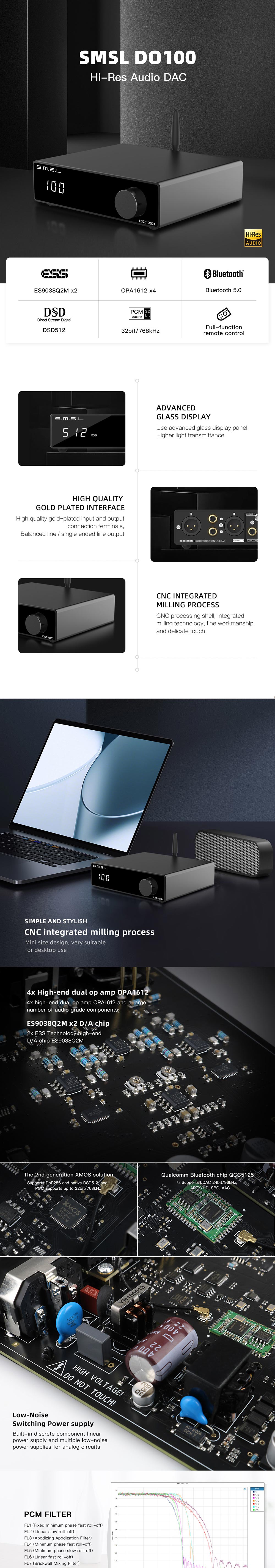 smsl DO & HO 、USBDAC＋ヘッドホンアンプ 素晴らしい .0%OFF